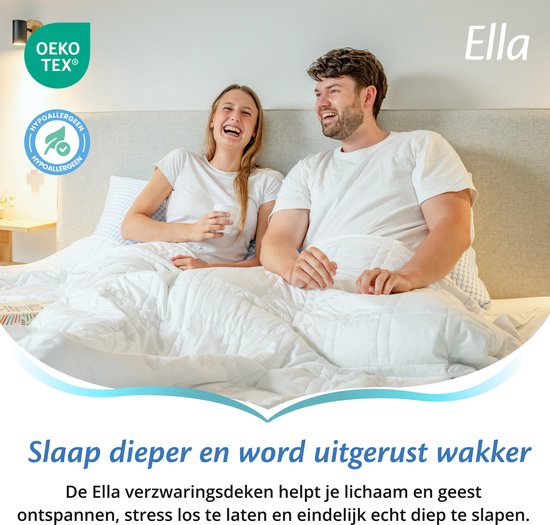 Couverture pondérée Ella 7 kg - Couverture pondérée en coton OEKO-TEX 150 x 200cm - Couverture pondérée - Blanc