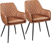 Chaises de salle à manger Yaheetech avec accoudoirs - lot de 2 - marron