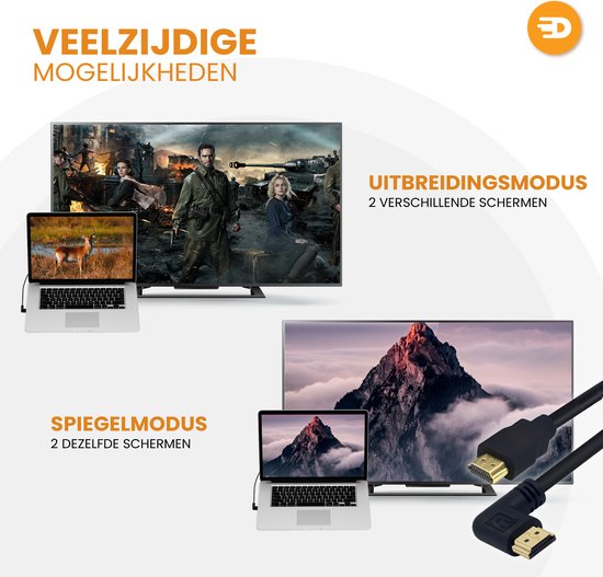 Drivv. Câble HDMI 2.1 - coudé - Ultra HD 8K - HDMI vers HDMI - 2 mètres - noir