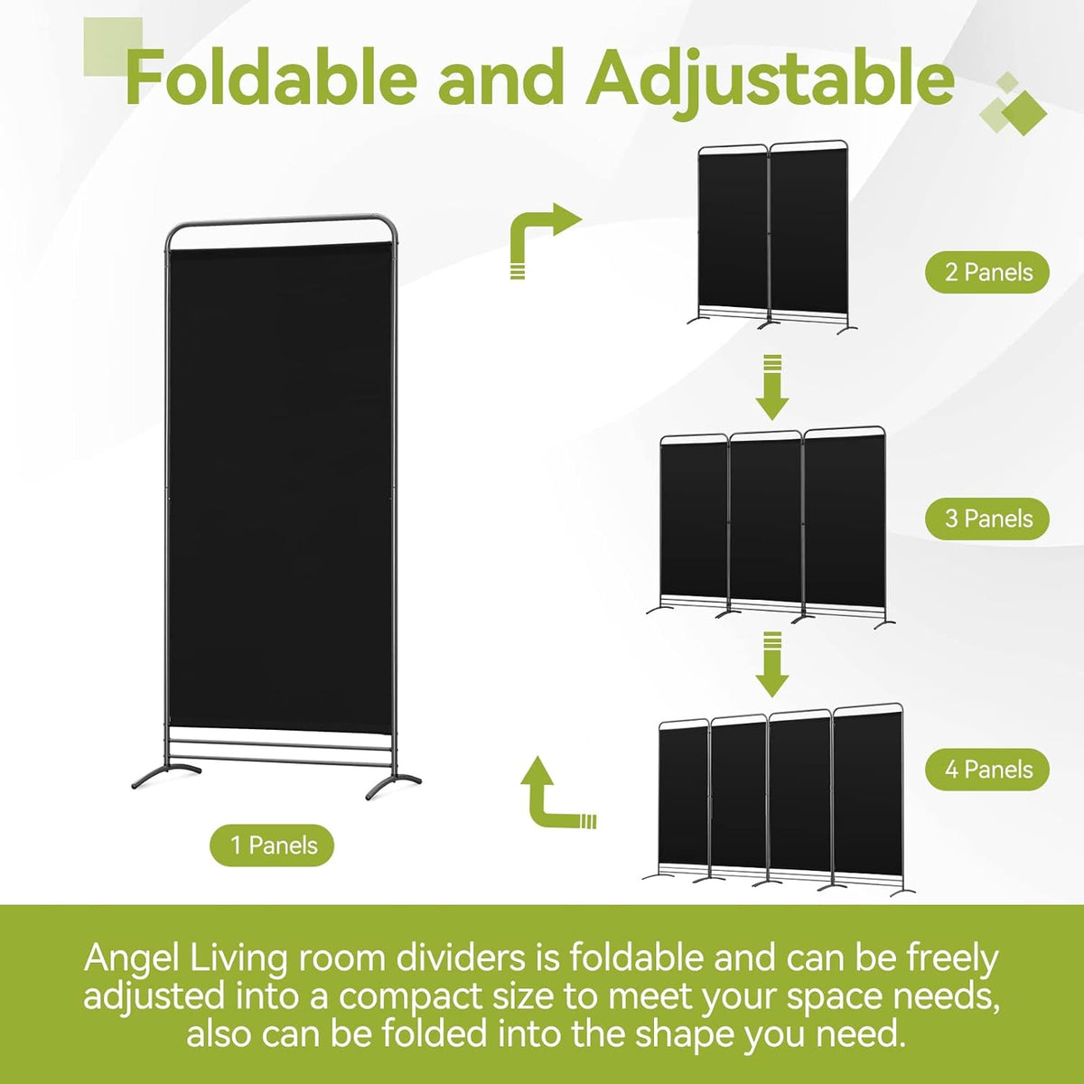Paravent Angel Living - 1 Panneau - 81 x 180 cm - Noir