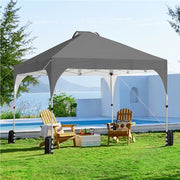 Tente de fête pliable Yaheetech - 3 x 3 m - Hauteur réglable - Sac de transport à roulettes - Gris foncé