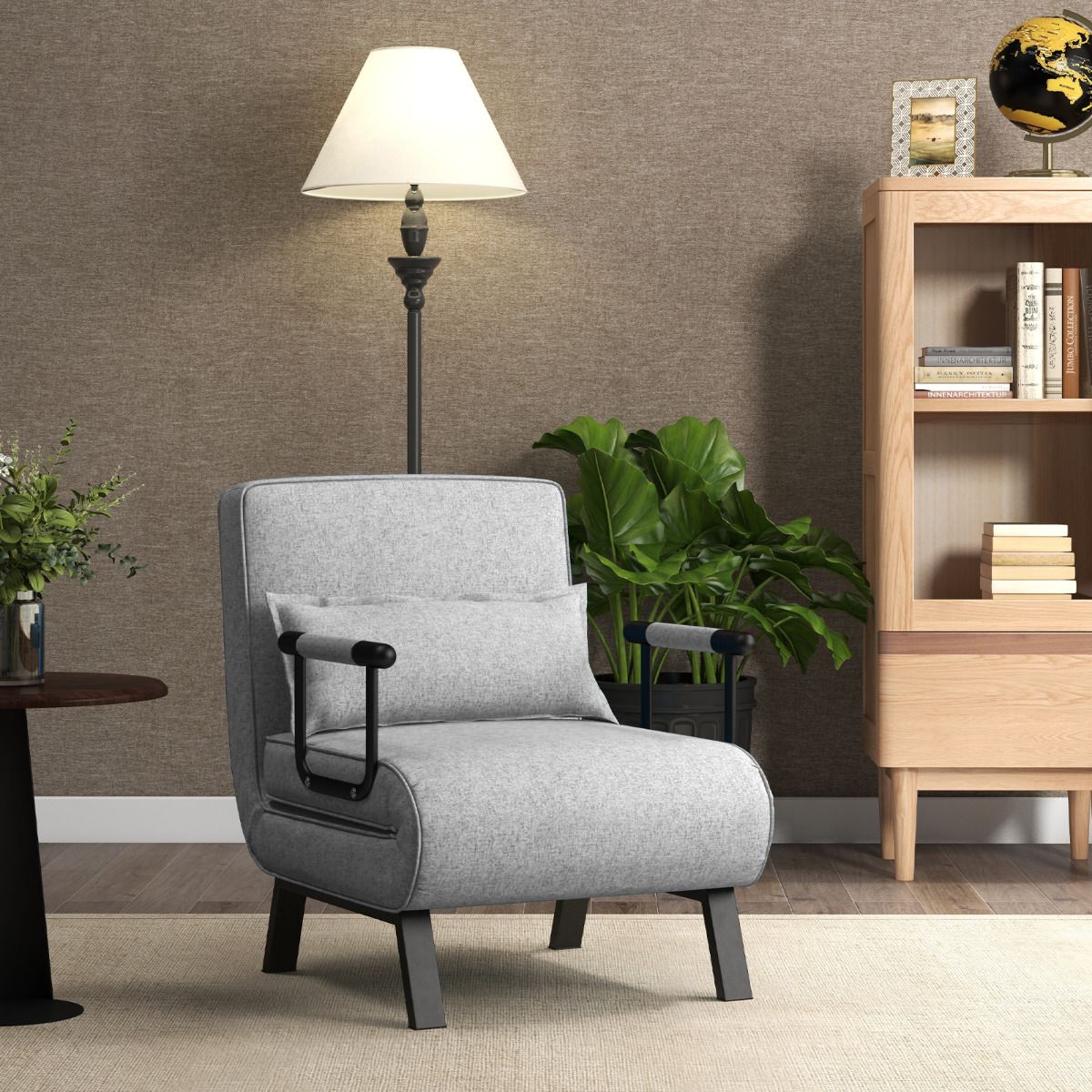 Fauteuil de sieste Coast 4-en-1 - dossier réglable - avec accoudoirs - gris clair