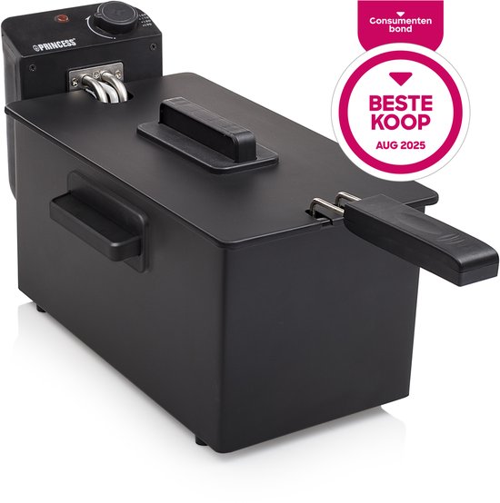 Friteuse Princess - 3 litres - Zone froide - Friteuse - 2000 W - Thermostat réglable - Noir - 182727