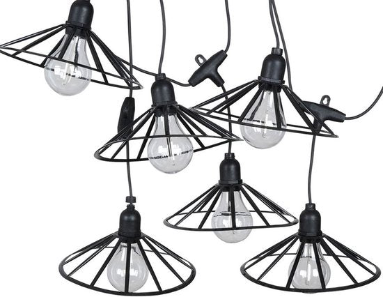 Vilde - Guirlande LED d'extérieur - 6 ampoules - 5,5 m - Fonction minuterie