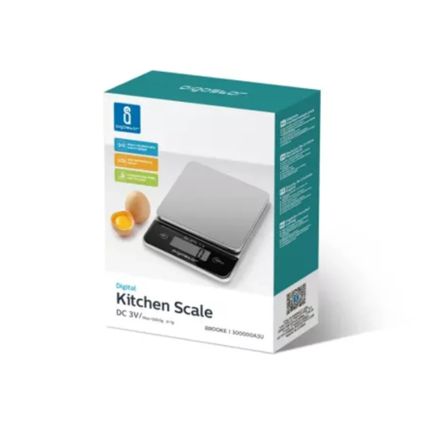 Balance de cuisine numérique Aigostar - Gris - Acier inoxydable - 5 kg/1 g, écran LCD