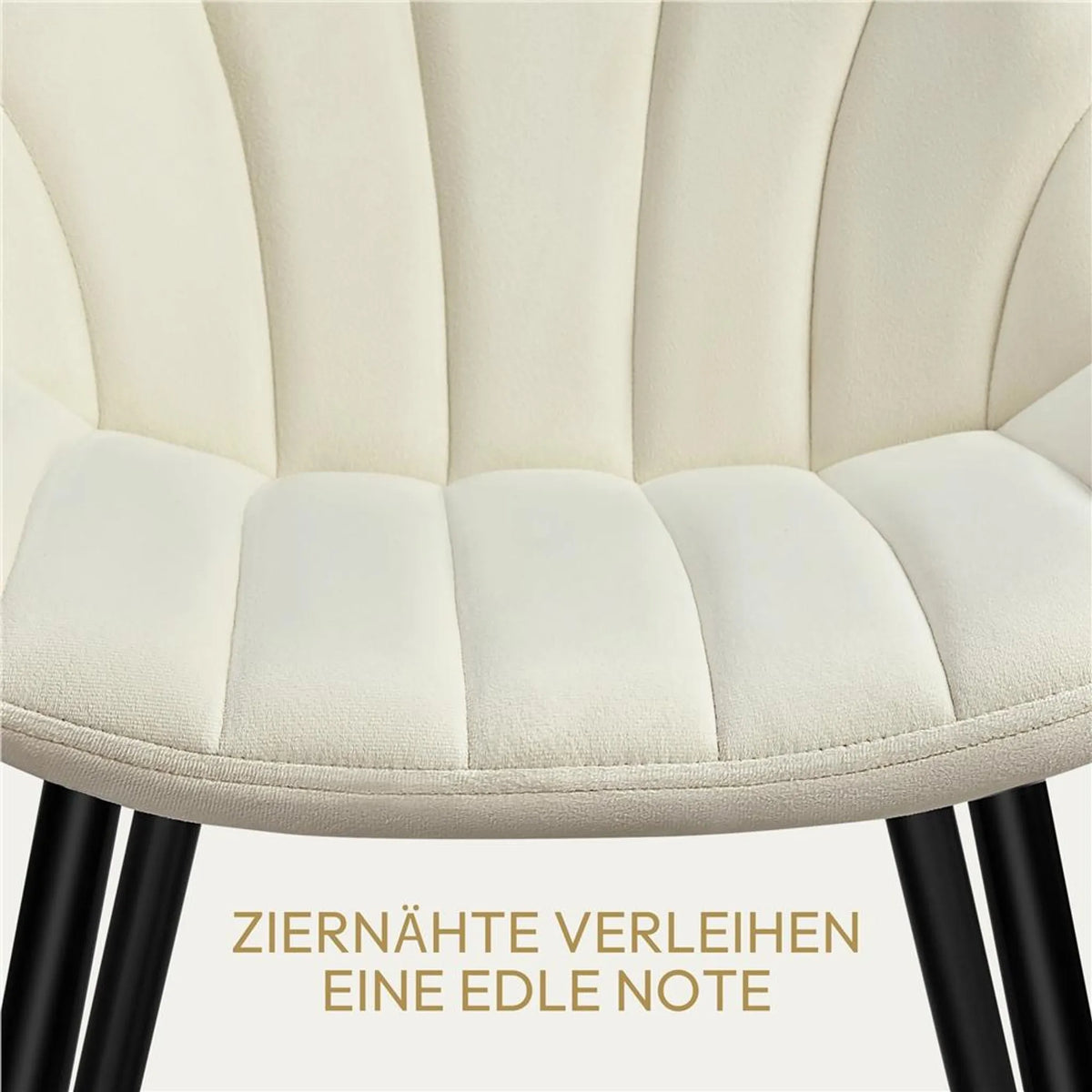 Yaheetech Lot de 2 chaises de salle à manger 47 x 58 x 84 cm – Beige – Polyester et métal
