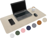 Sous main - WURK Professional Desk Pad Leatherette - Organisateur de bureau - Inclut un clip pour câble - Beige - 80x40