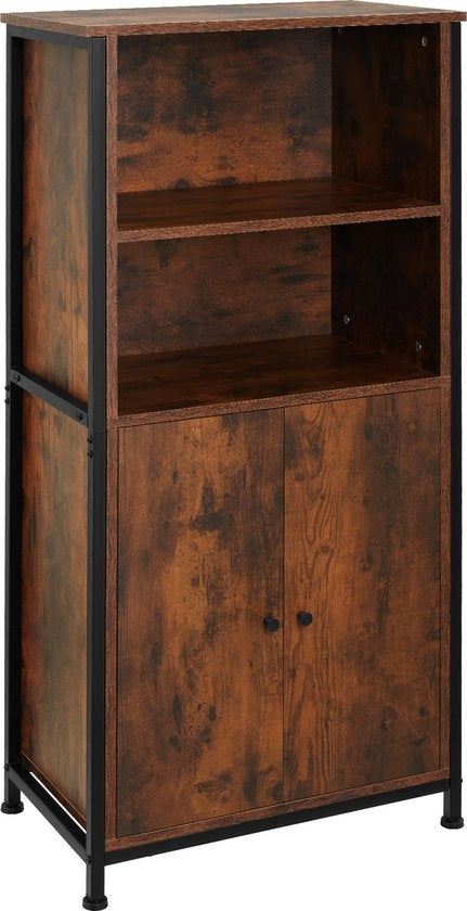 tectake - Armoire murale Doncaster 60x38x125cm - brun foncé industriel