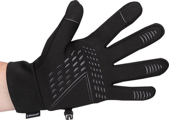 Dunlop Touchscreen Gloves L - Gant chaud à écran tactile - Gant de sport - Unisexe - Noir