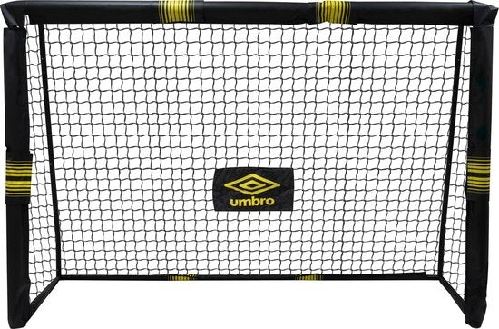 But de football Umbro - But de football 240 x 160 x 85 cm - But de football grand - Jouets d'extérieur pour enfants et adultes - Montage rapide - But d'entraînement de football - Métal - Noir/ Jaune
