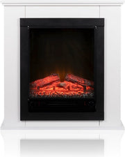 Classic Fire Cheminée d'ambiance électrique Lugano - Cheminée avec foyer - Flammes LED - 1800W - Blanc