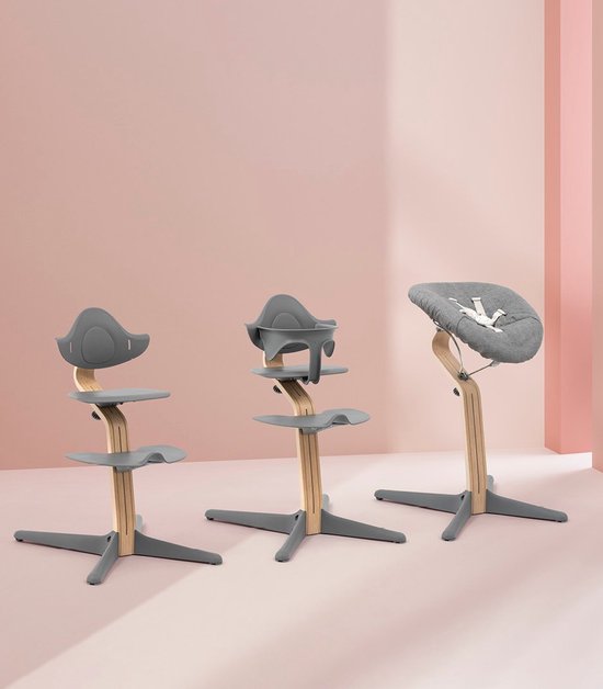 Chaise haute Stokke® Nomi® - Chêne - Gris