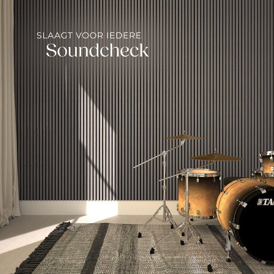 tectake® Acoustic Panels - Lot de 4 - Panneau mural acoustique - 60 x 120 cm - 2,88 m² - Panneaux muraux à taille réglable - Mur à lattes en MDF et placage bois - Isolation acoustique - Décoration murale élégante - Installation facile - Chêne gris clair