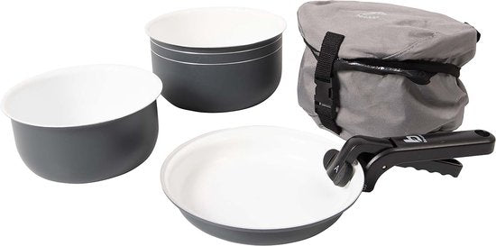 Bo-Camp - Batterie de cuisine - Trekking - 5 pièces - Revêtement céramique - Aluminium