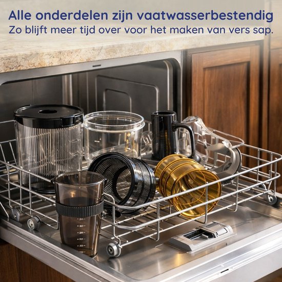 Safecourt Kitchen Slow Juicer - moteur puissant [Technologie de pré-coupe et de pression à froid] - nettoyage facile - sans BPA - juicer Beige