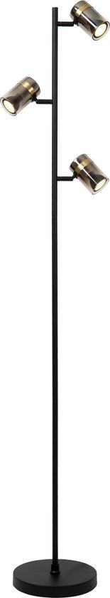 Lucide UPTON - Lampadaire - 3xGU10 - Fumé