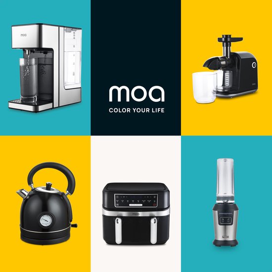 MOA Blender To Go - Smoothie Maker avec 2 gobelets en Tritan de 600ml - Mini Blender - 800W - acier inoxydable - Silver