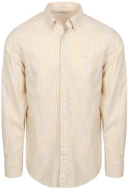 Chemise McGregor en coton et lin à rayures écru - Taille XL - Homme
