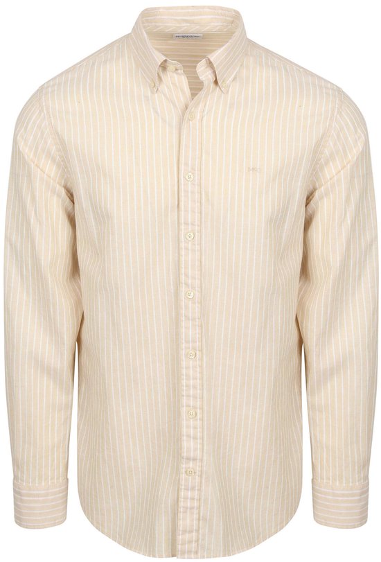 Chemise McGregor en coton et lin à rayures écru - Taille XL - Homme