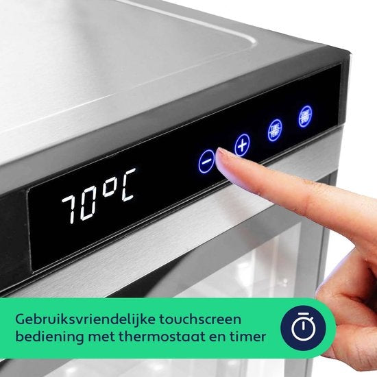 Vita5 Nobel PRO 6 Déshydrateur alimentaire - Four de séchage - acier inoxydable - minuterie 24 heures - panneau de contrôle LED - Déshydrateur - 6 couches