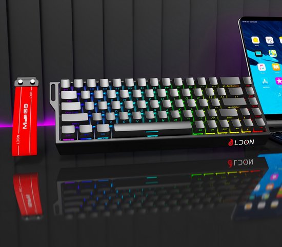 Mide68 - Clavier gaming filaire à 65 % - Clavier à rétroéclairage RGB - Clavier mécanique à déclenchement rapide à effet Hall - Hot Swap - 8 kHz - Temps de réponse de 0,01 mm - 0,125 ms - Touches imprimées sur le côté - 68 touches - Meilleur rapport quali