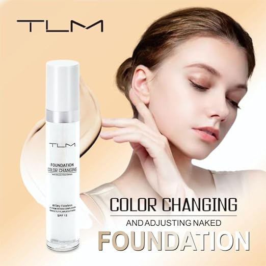 **Fond de teint TLM - fond de teint qui change de couleur - s'adapte automatiquement à la couleur de votre peau - léger, hydratant et hypoallergénique - couvrance 24 h - résistant à l'eau - maquillage Ultra HD**