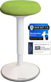Backerz Wobble Stool - Chaise ergonomique oscillante hauteur 40-60cm - Tabouret d'équilibre - Tabouret assis - Tabouret selle Vert
