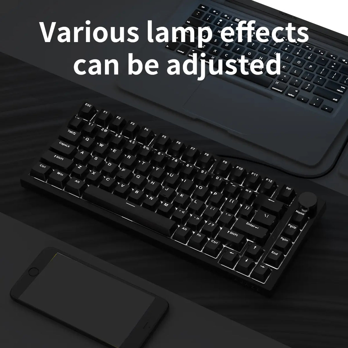 Clavier mécanique AJAZZ AK820 - 75 % - QWERTY américain - Noir