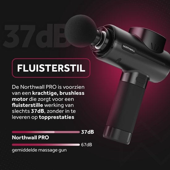 Masseur - Northwall - Pistolet de massage - 6 accessoires  - Relaxation - Sans fil