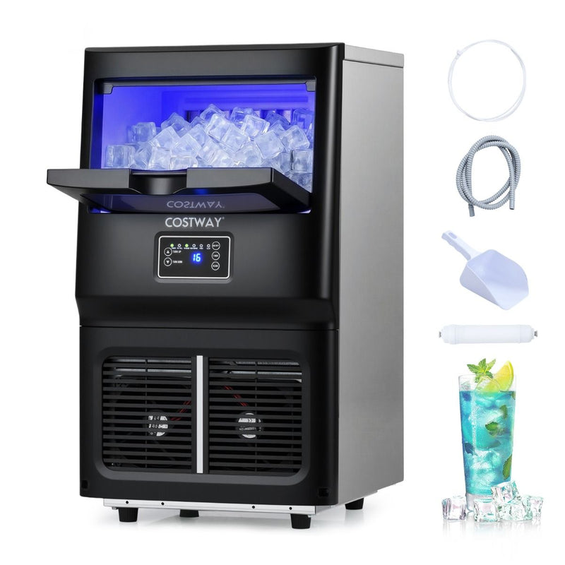 Machine à glaçons Coast - modèle autonome et encastrable - acier inoxydable - nettoyage automatique - noir