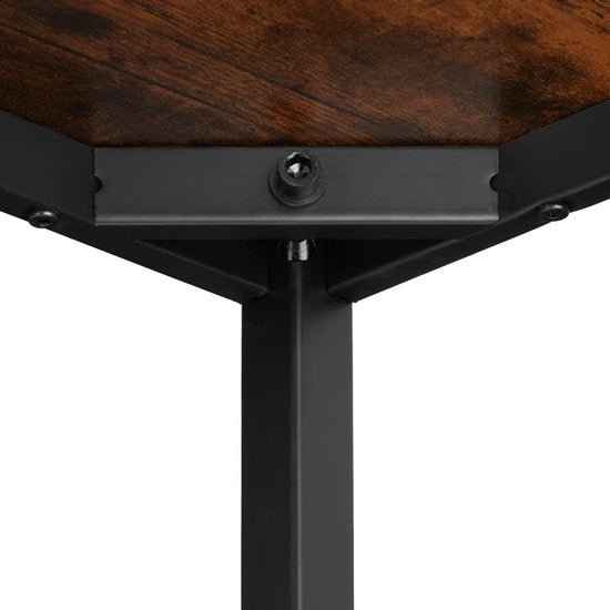 tectake® – bureau hoekbureau bureautafel kantoorbureau - 140 cm – industrieel – donkerbruin