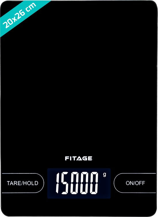 FITAGE Balance de cuisine - Balance de cuisine - Grande et jusqu'à 15KG - Balance de précision - Numérique
