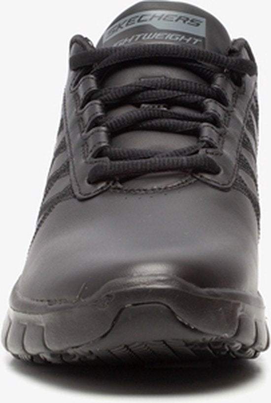 Baskets Skechers Work Relaxed Fit en cuir noir - Femme - Taille 36
