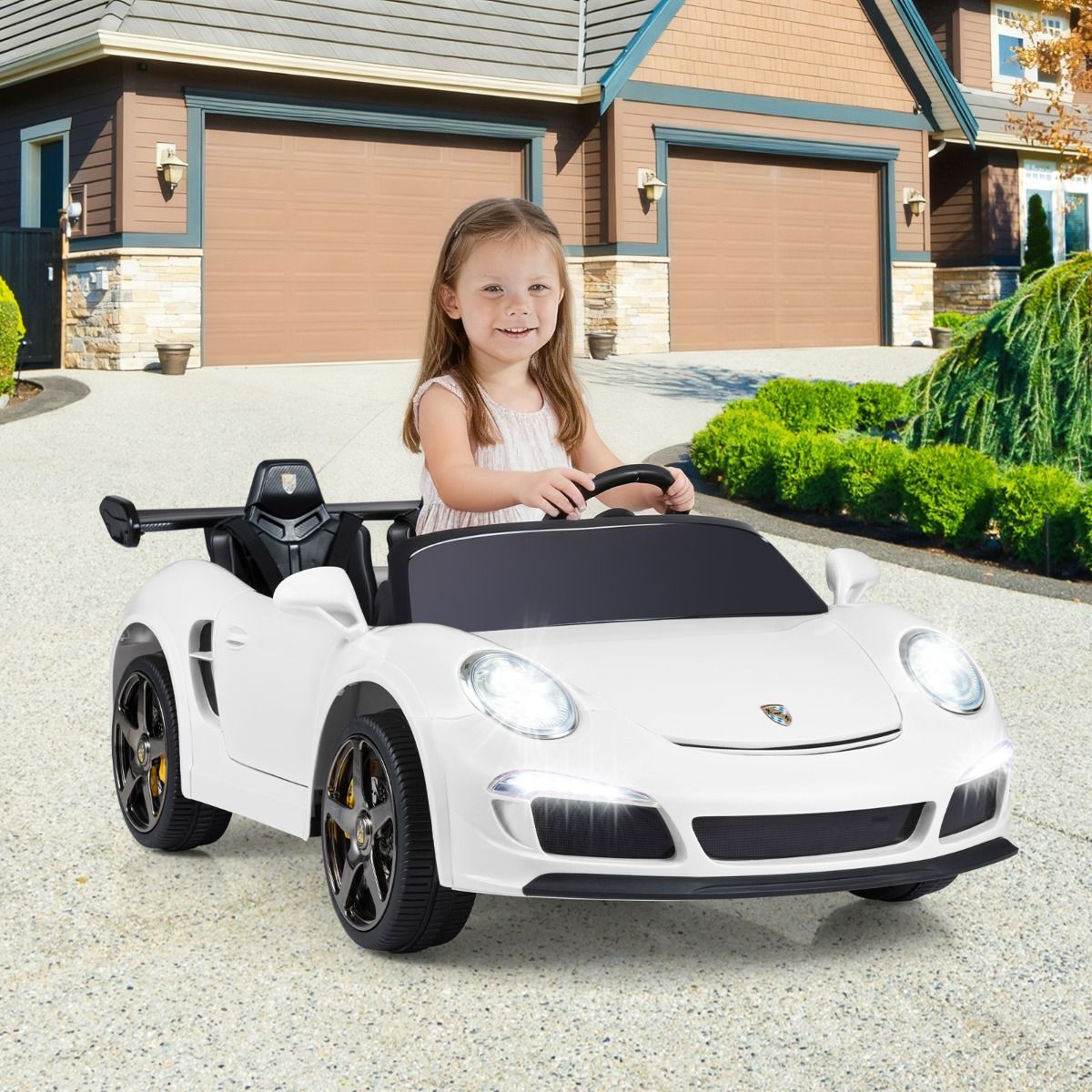 Voiture électrique pour enfants Coast - télécommande - éclairage LED - blanche