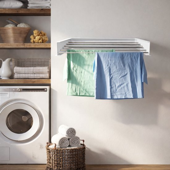 Vonia Séchoir mural - Séchoir à linge - Séchoir mural - 80 x 40 cm - Blanc