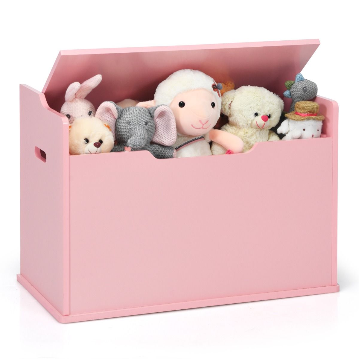 Coffre à jouets Coast avec couvercle rabattable - charnières de sécurité - poignées intégrées - rose - 74 x 39 x 52 cm