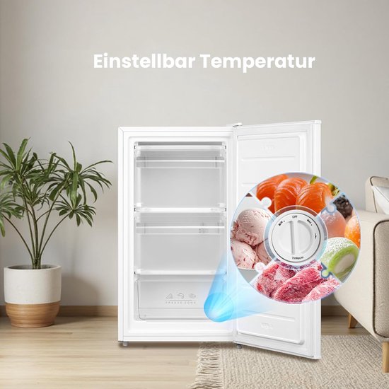 COMFEE RCU60WH2(E) : congélateur vertical de 60 litres, 3 compartiments