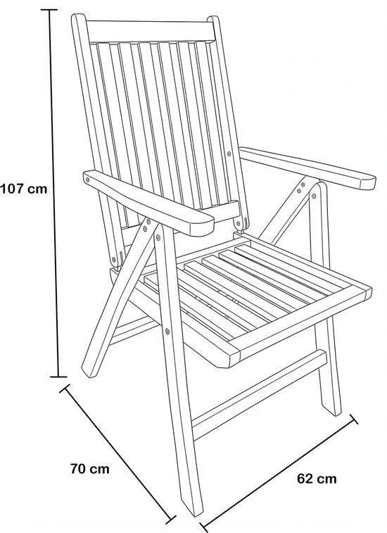 Chaises de jardin réglables AXI Nuria en teck – Chaises de jardin pliantes en bois – 5 positions – Lot de 2 – 100 % teck – Capacité de charge de 180 kg – Jardin, terrasse ou balcon