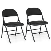Ensemble de 2 chaises pliantes Coast - structure en métal - revêtement en simili cuir - noir