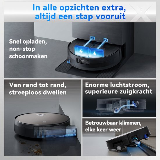 Robot aspirateur ECOVACS DEEBOT X11 PRO OMNI – 19 500 Pa – Recharge rapide PowerBoost – Serpillière à rouleau OZMO – Système anti-enchevêtrement ZeroTangle 3.0 – Détection des taches par IA 2.0 – Station OMNI 2.0 autonettoyante – Système d'escalade TruePa