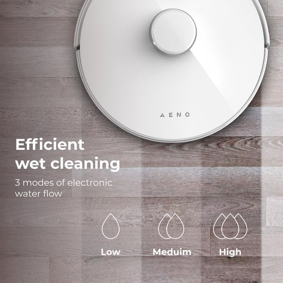 AENO RC2S aspirateur robot - Fonction balayage - Smart app FR - 2.5KPa - Blanc
