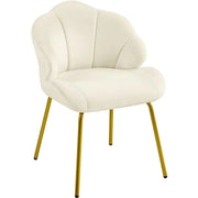 Chaise de salle à manger Yaheetech en forme de coquillage - Rembourrée avec pieds en métal - 56 x 57 x 78 cm - Beige