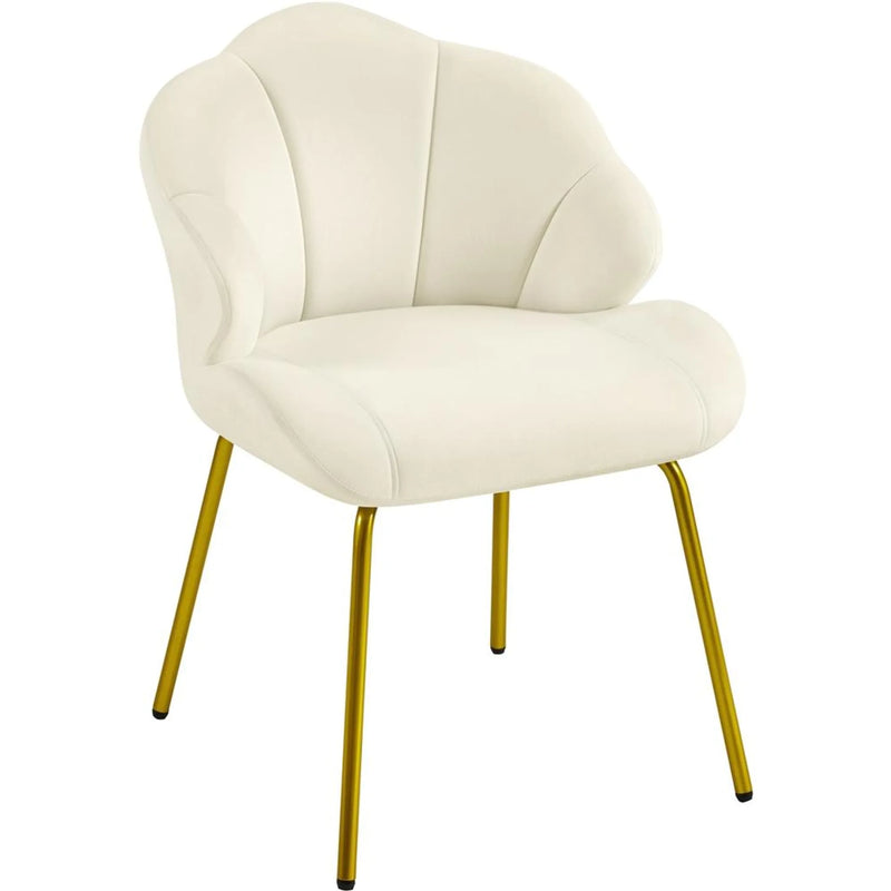 Chaise de salle à manger Yaheetech en forme de coquillage - Rembourrée avec pieds en métal - 56 x 57 x 78 cm - Beige