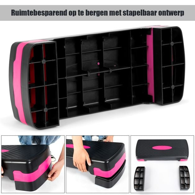 Coast Height -Marches aérobiques supplémentaires Fitness Trainer avec deux marches de 10 cm et 15 cm Fitness Trainer Noir