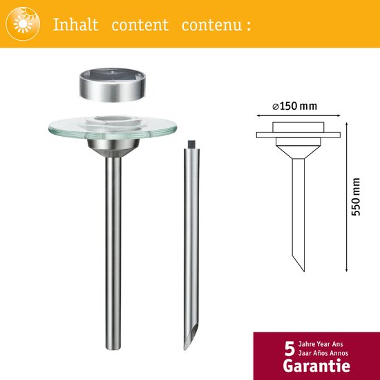 Spots de jardin solaires à LED Ufo IP44 3000K en acier inoxydable, lumière vive