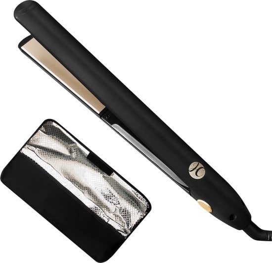 JC Straightener with Deluxe Storage Case - Straighteners - Ceramic Coating - Black / Gold