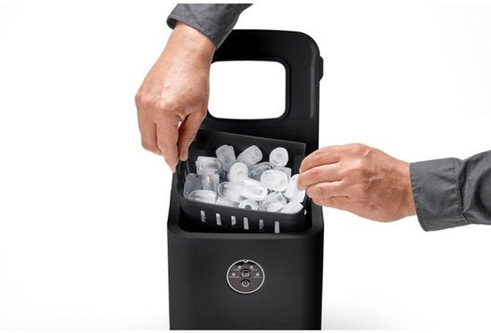 Machine à glaçons Solis Ice Cube Express 1 litre - 12 kg de glace en 24 heures - Machine à glaçons compacte - Glaçons de différentes tailles - Auto-nettoyante - Facile à utiliser - Noire