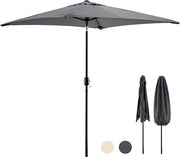 Parasol à mât Tristar - Carré - 200 x 200 cm - Balcon et jardin - Inclinable - Housse de protection incluse - PA-7901 - Gris foncé
