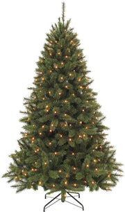 Arbre artificiel Triumph Tree Bristlecone - Sapin de Noël avec 144 guirlandes LED blanc chaud - Décoration de Noël d'intérieur - Structure à charnières pour un montage rapide - H 155 x Ø 99 cm - Vert