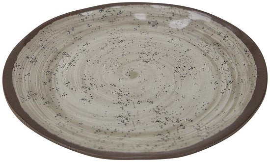 Bo-Camp - Assiette plate - Halo - 4 pièces - Mélamine - Beige